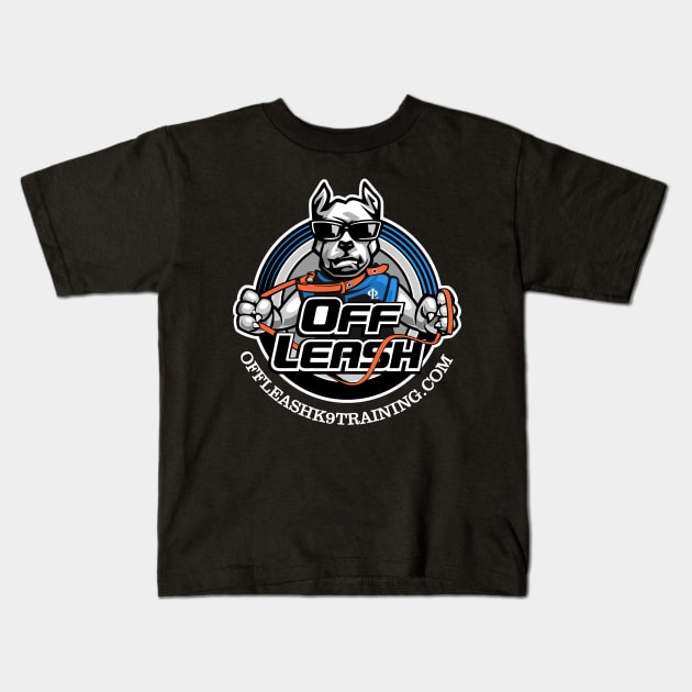 Biker Dog Kids T-Shirt by OffLeashK9